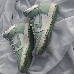 Nike Women’s High-Top Athletic Shoes in Mint Green and White